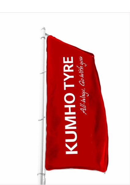 Zoom bild av Ståendes flagga Kumho, röd